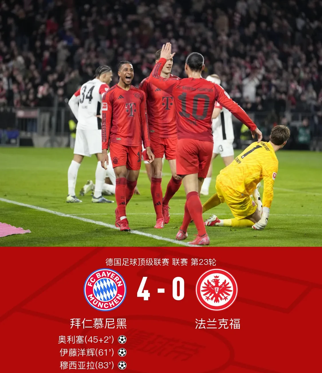 拜仁慕尼黑客场大胜,登顶积分榜的简单介绍 拜仁慕尼黑客场大胜,登顶积分榜的简单介绍